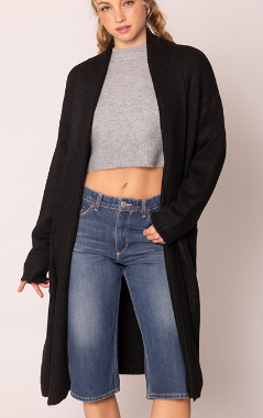 Black Shawl Collar Cardigan
