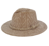 Chenille Pattern Fedora Hat with Braided Band