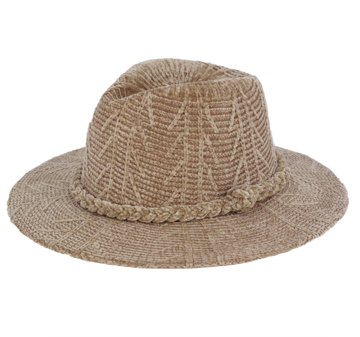 Chenille Pattern Fedora Hat with Braided Band – Alana Ferr display picture 1