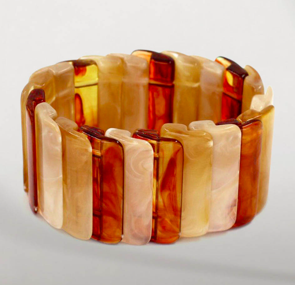 Marbled Slats Stretch Bracelet