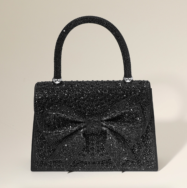 Studded Bow Top Handle Bag