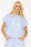 Blue French Terry Hoodie Tee