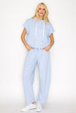 Blue French Terry Barrel Pants