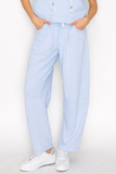 Blue French Terry Barrel Pants