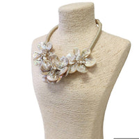 Mocha Flower Seashell Necklace