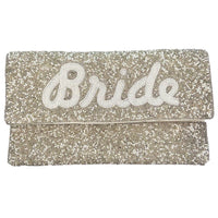 Silver “Bride” Beaded Clutch