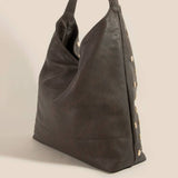 Black Studded Leather Handbag