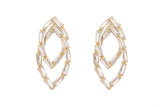 Silver Pointed Baguette Hoop Earring