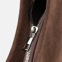 Faux Suede Fringe Belt Decor Shoulder Bag