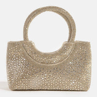 Gold Rhinestone Circle Handle Bag