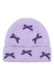 Mini Velvet Bow Beanie