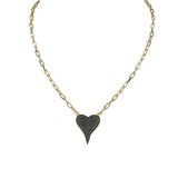 Aimee Paperclip Cubic Zirconia Heart Necklace