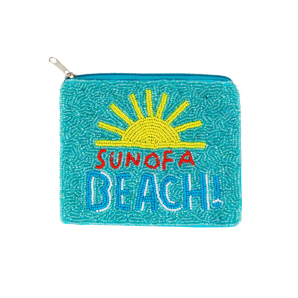 Sun of a Beach Beaded Coin Purse