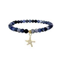 Andrea Starfish Navy Beaded Ankle Bracelet