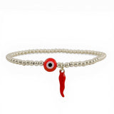 Gia Italian Horn Evil Eye Anklet