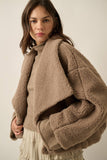 Tan Fleece Lapel Front Jacket