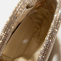 Gold Rhinestone Circle Handle Bag