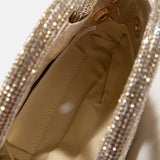 Gold Rhinestone Circle Handle Bag