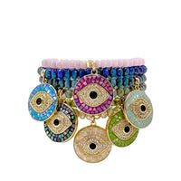 Harper Czech Crystal Bracelet With Mosaic Evil Eye