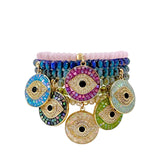 Harper Czech Crystal Bracelet With Mosaic Evil Eye