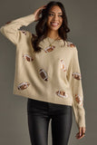 Tan Sequin Football Sweater