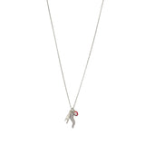 Lisa Perfect CZ Italian Horn & Evil Eye Charm Necklace