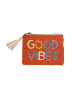 Good Vibes Beaded Coin Purse