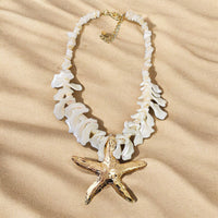 Gold Starfish Seashell Necklace