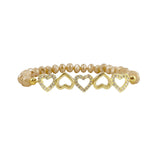 Five Hearts Crystal Stretch Bracelet
