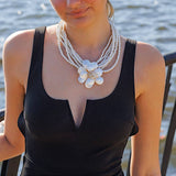 Pearl Flower Pendant Necklace