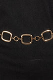 Metallic Square And Hoop Chain Belt