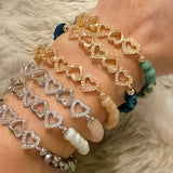 Five Hearts Crystal Stretch Bracelet